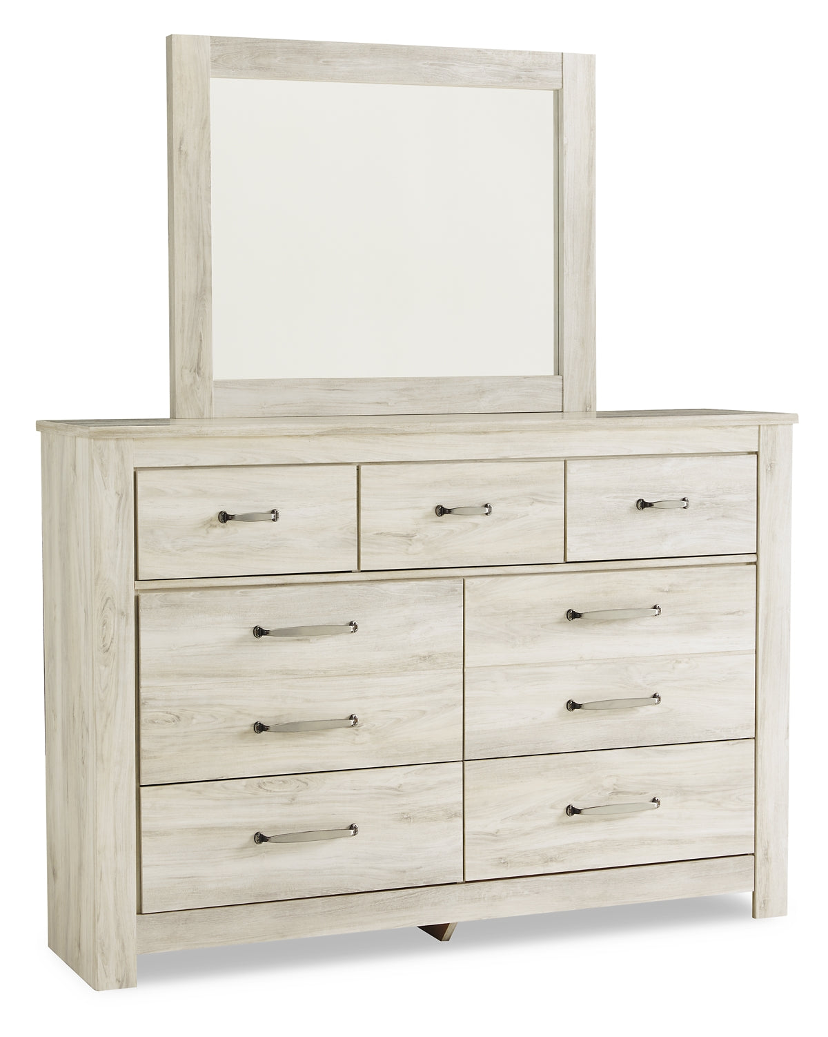 Bellaby  Crossbuck Panel Bed With Mirrored Dresser, Chest And Nightstand