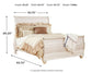 Willowton  Sleigh Bed With Mirrored Dresser And 2 Nightstands