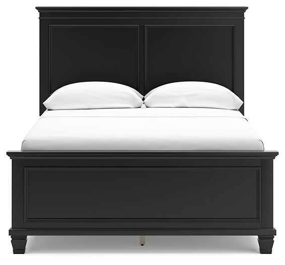 Lanolee Full Panel Bed with Mirrored Dresser and Chest