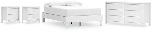 Hallityn Full Platform Bed with Dresser and 2 Nightstands