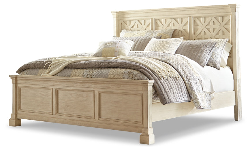 Bolanburg King Panel Bed with Mirrored Dresser and 2 Nightstands